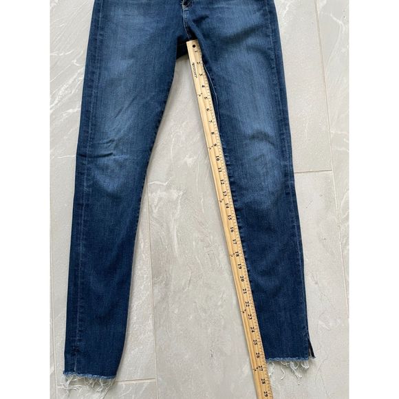 Adriano Goldschmied Denim Farrah High-Rise Skinny Ankle Raw Hem Blue Jeans 26R - Picture 12 of 13